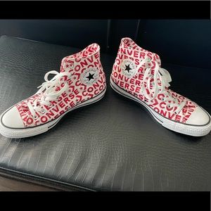 Red and white converse